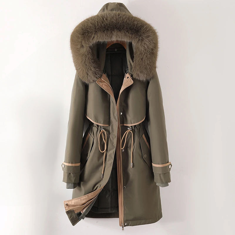 Dames Lange Parka Jas – Faux Fur Trim, Waterafstotend, Casual voor Koudere Dagen
