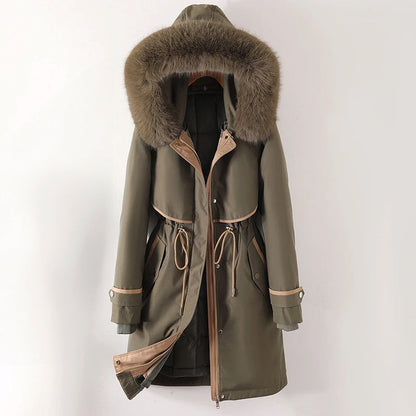 Dames Lange Parka Jas – Faux Fur Trim, Waterafstotend, Casual voor Koudere Dagen