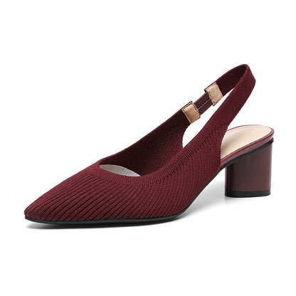 Slingback Hakken | Dames Pumps met Puntige Neus en Lage Blokhak