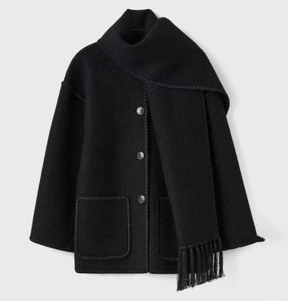 Georgina Scarf Coat | Dames jas met geïntegreerde sjaal en elegante pasvorm