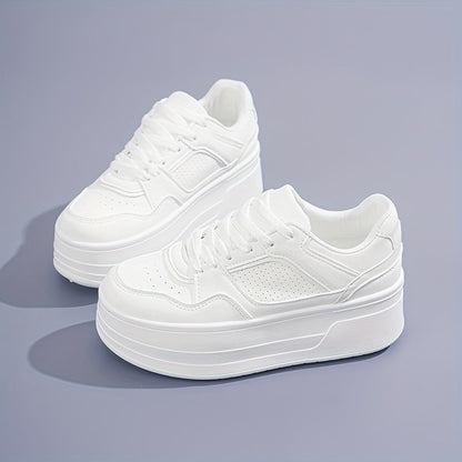 Qiana | Sneakers Dames – Witte Plateau Sneakers met Comfortabele Pasvorm en Trendy Design