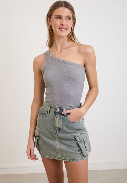Elodie | Dames Cargo Skort – Trendy Washed Denim met Stoere Streetstyle Vibe