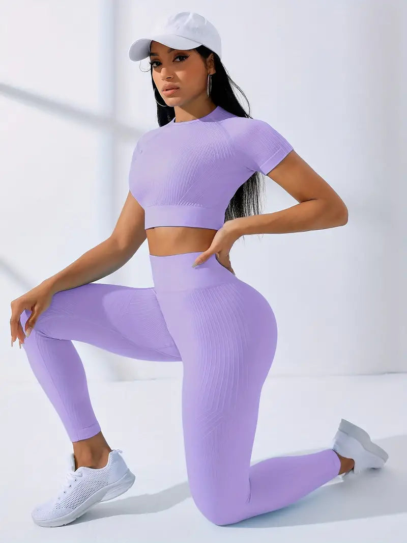 Mariel | Dames Gym Set – Cropped Top, High-Waist Legging, Bil-Lift & Shaping Effect