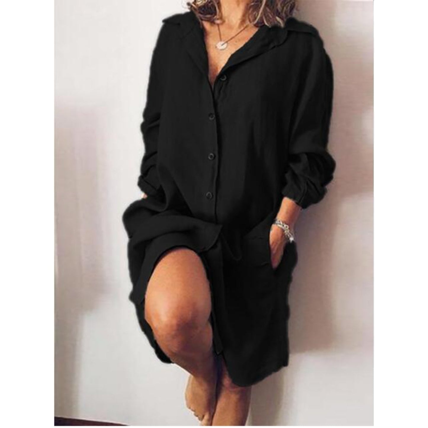 Marlene Blouse | Dames blouse met lange rechte snit van ademend linnen voor veelzijdige zomerstijl