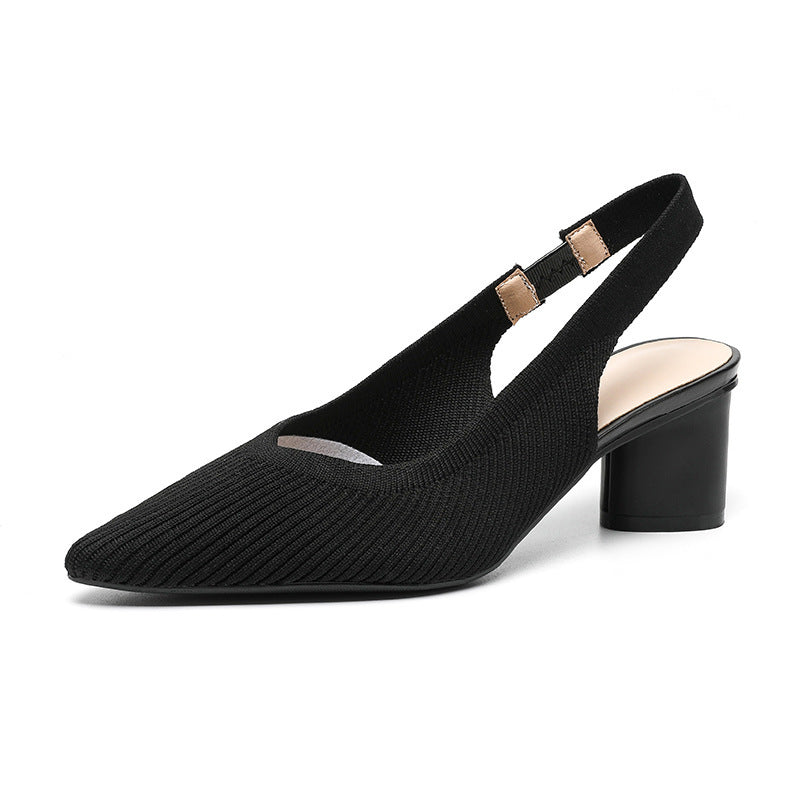 Slingback Hakken | Dames Pumps met Puntige Neus en Lage Blokhak