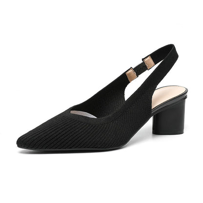 Slingback Hakken | Dames Pumps met Puntige Neus en Lage Blokhak