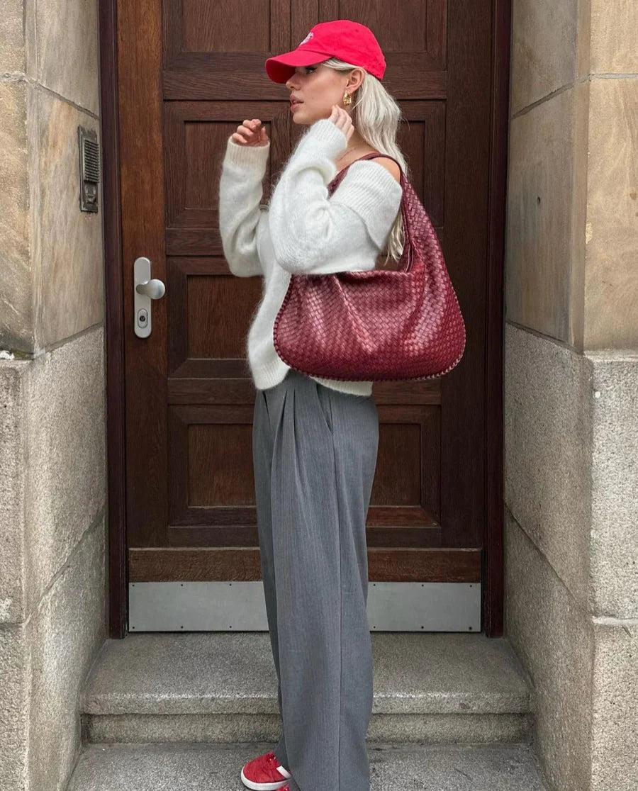 NOLA Everyday Bag | Trendy gevlochten Dames Tas van Vegan Leer met Ruime Indeling