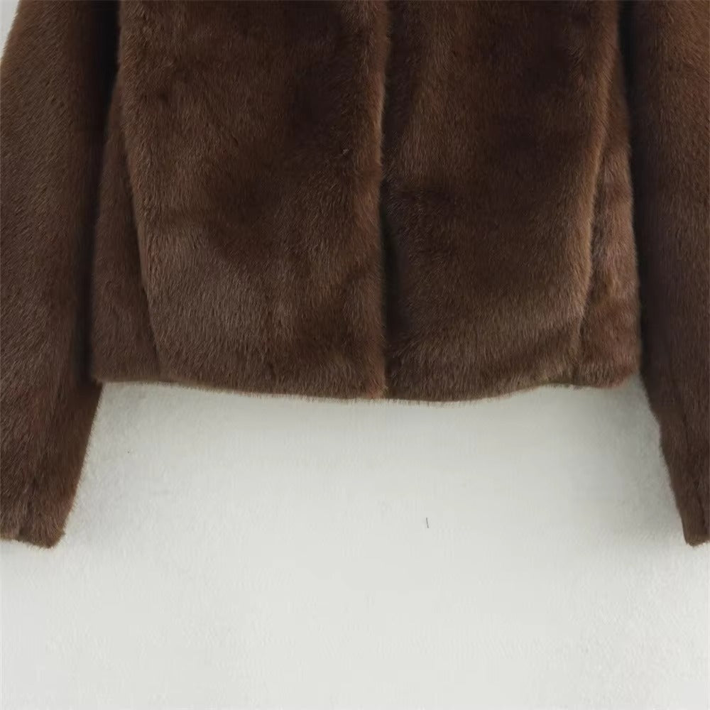 Dames Lange Mouwen Jasje – Faux Fur, Casual Jasje