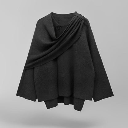 ELIF Cape Coat | Trendy Dames Cape met Asymmetrisch Design en Zachte Stof
