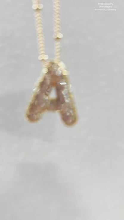Diamond bubble letter nacklace