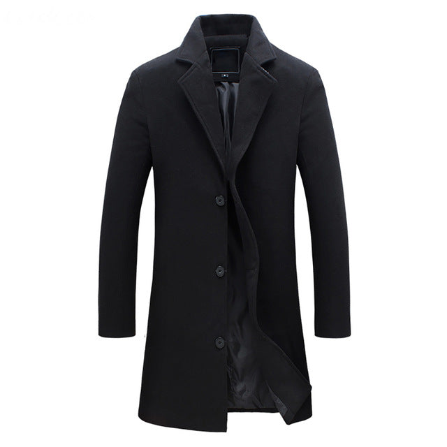 Heren Waterafstotende Trenchcoat – Lange Mouwen, Geschikt voor Koud Weer, Casual en Functioneel