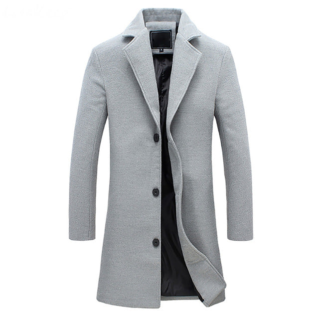 Heren Waterafstotende Trenchcoat – Lange Mouwen, Geschikt voor Koud Weer, Casual en Functioneel