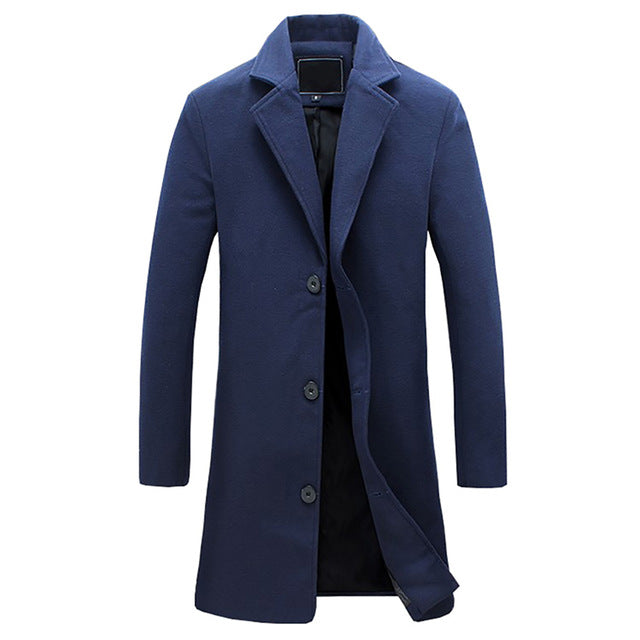 Heren Waterafstotende Trenchcoat – Lange Mouwen, Geschikt voor Koud Weer, Casual en Functioneel