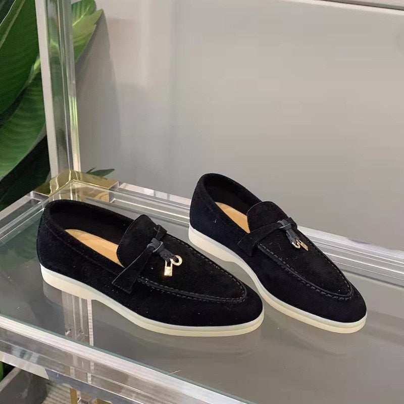 Dames loafers van suède met tijdloze elegante look