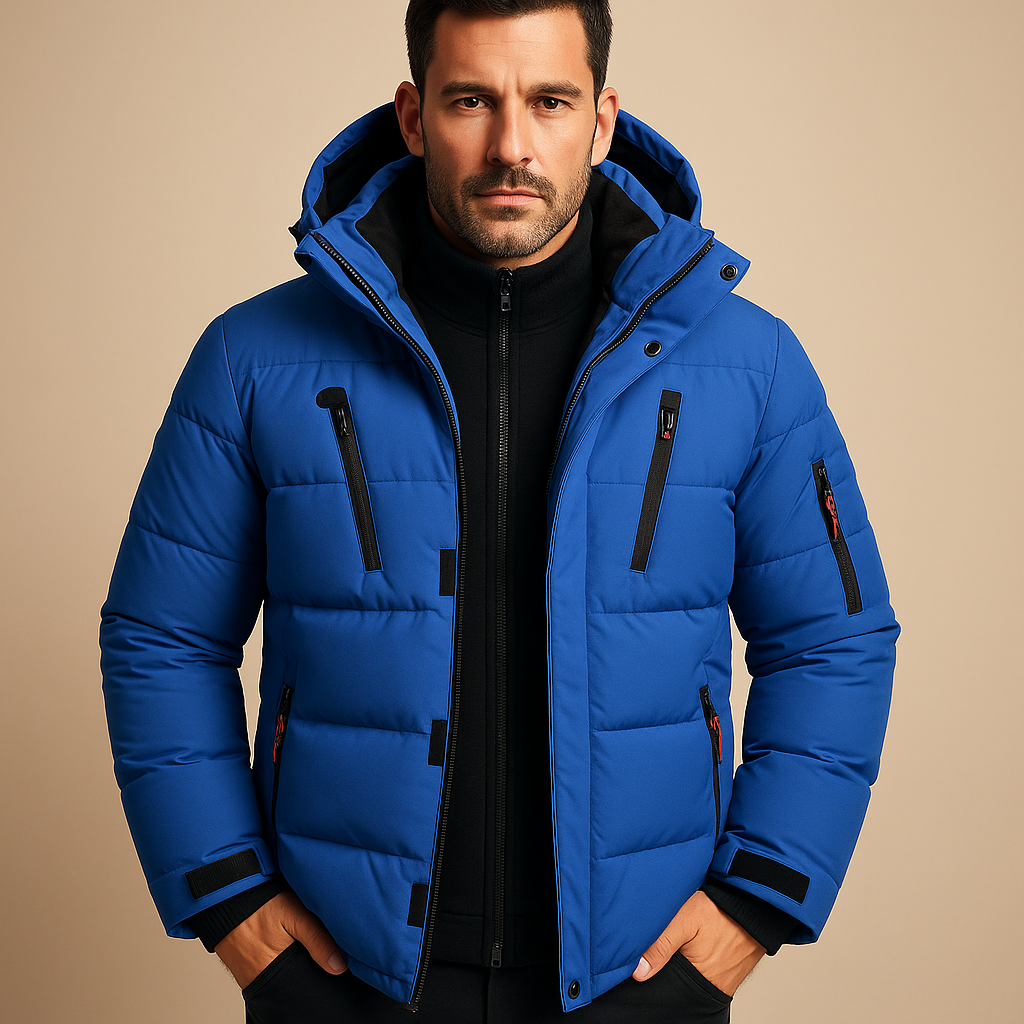 Heren Hooded Winterjas – Heavy-Duty, Waterafstotend, Casual voor Koude Dagen